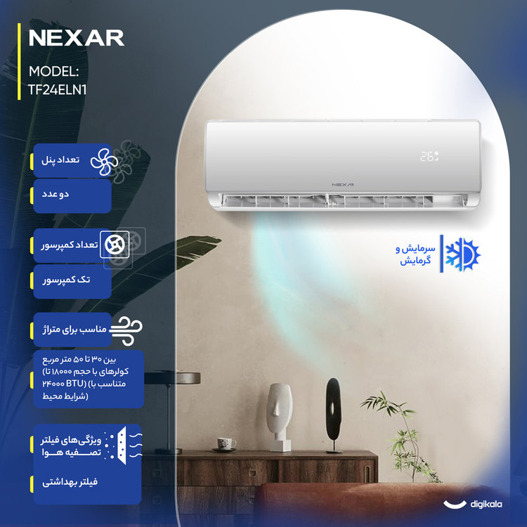 کولر گازی نکسار مدل TF24EL1 ظرفیت 24000